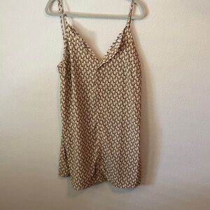 Patterned Cream and Black Women's slip dress